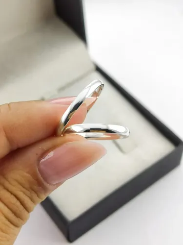 Par de Aliança 2,0 mm Tradicional em Prata 950