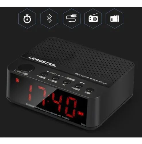 Rádio Relógio Bluetooth Digital Despertador Lelong Le-674 Fm 