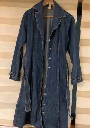 Sobretudo Casaco Longo Jeans Feminino. Tamanho: M