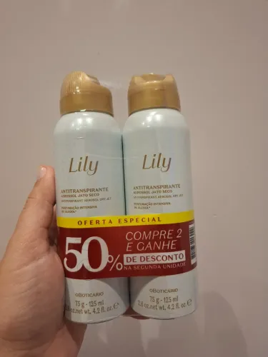 Lily antitranspirante aerossol jato seco