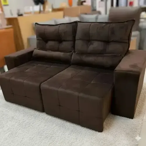 Sofá retratil e reclinavel veludo verona 