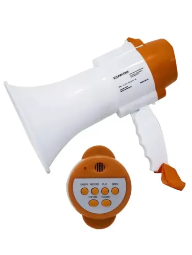 Megafone Portátil Recarregável Com Sirene E Gravador Mf-20