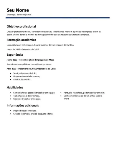 Crio Currículo para vaga de emprego
