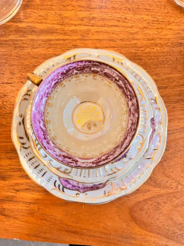 Conjunto xícara porcelana Schmidt 