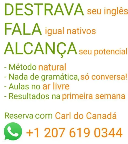 Professor nativo inglês conversação particular