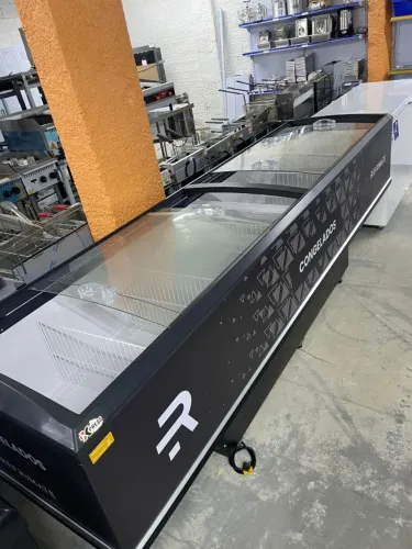 Ilha refrigerados e congelados 3m vidro semi curvo (Ester)