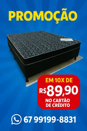 Cama casal em 10 X $89.90 cartão crédito promoção de fábrica 