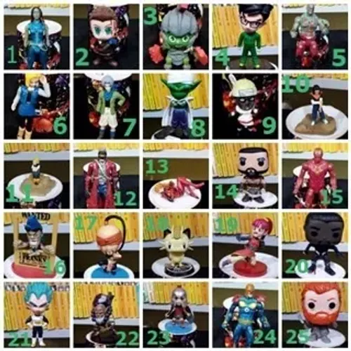 kit com 3 figures pequenas