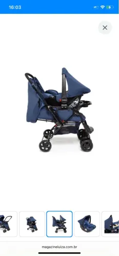 Carrinho de Bebê com Bebê Conforto