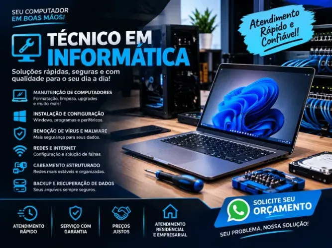 Técnico de informática & Redes - 17 anos de experiência - Atendimento em Vitoria