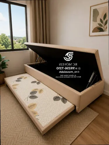 Cama box estruturada Baú Tamanho solteiro com Cama Auxiliar 88x1,88 D33 Baú Blindado