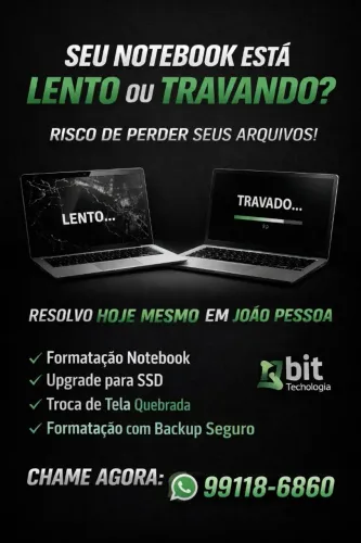 Assistência Técnica Notebook João Pessoa | Notebook Travando Resolvo Hoje
