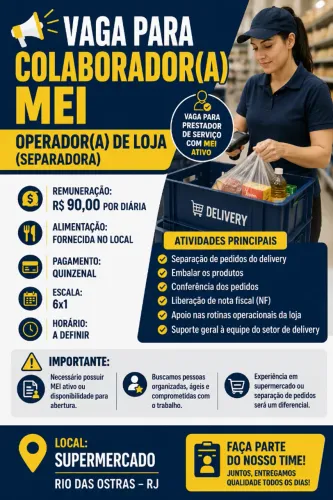 Operador de Loja (Separador)-Rio das Ostras 
