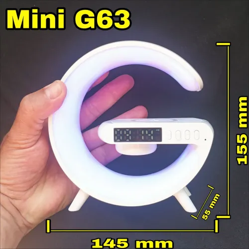 Mini Caixa de Som Bluetooth G63 com Relógio LED + Carregador - Promoção