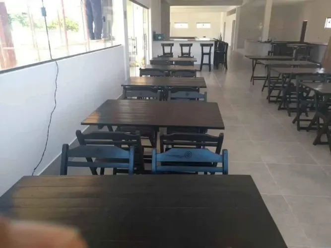 Grandes Mesas Cadeiras Dobráveis de Madeira para Restaurantes Churrascarias