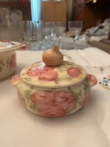 Sopeira Vintage cerâmica Weiss pintada à mão