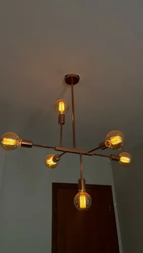 Luminaria Moderna Cobre Para 6 Lampadas