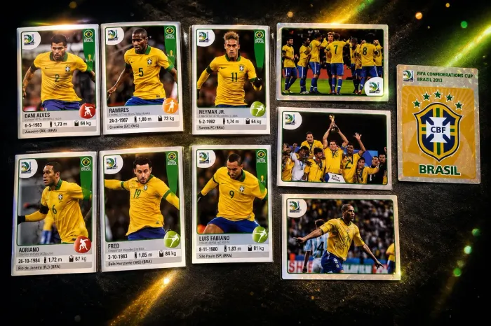 Figurinhas Panini Copa das Confederações Brasil 2013 - Neymar, CBF e Seleção Brasileira