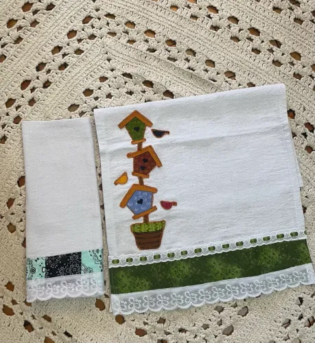Kit pano de prato 100/ algodão