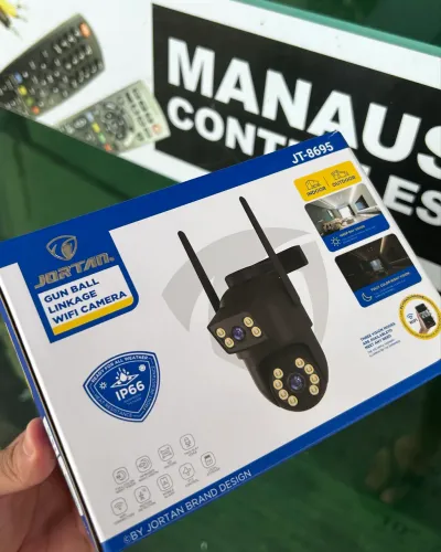 Câmera de Segurança Lente Dupla 360° Wi-Fi 2.4GHz Áudio