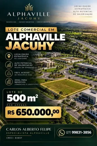 Imóvel para venda possui 500 metros quadrados em Jacuhy - Serra - ES