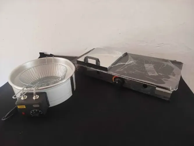 Kit chapa de lanche e fritadeira nova na caixa a pronta entrega aceito cartão