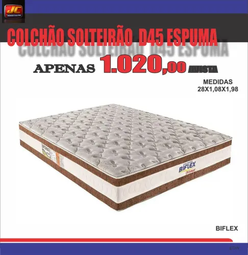 COLCHÃO SOLTEIRÃO D45 BIFLEX