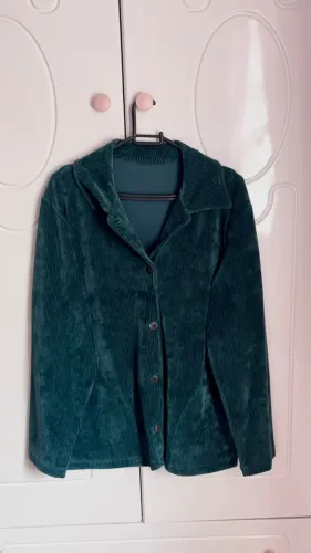 blazer verde veludo cotelê