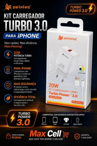 Kit carregador Turbo 3.0 para iPhone