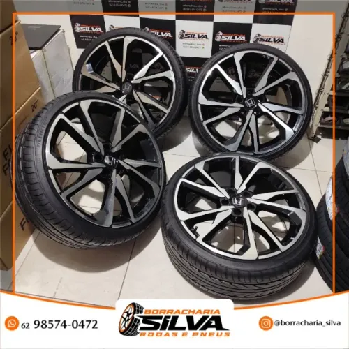 Rodas Aro 20 Civic SI Seminovas + pneus 225/35r20 Delinte