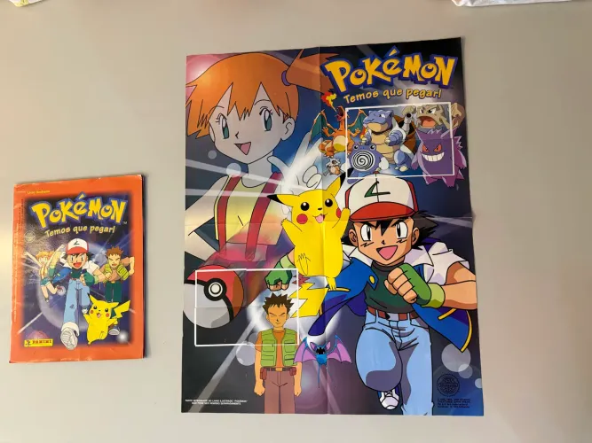Álbum Pokémon Temos que pegar 1999 Panini e Pôster