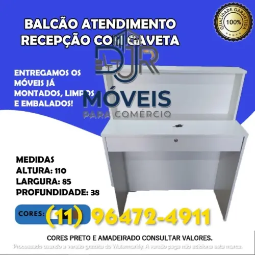 BALCÃO RECEPÇÃO ATENDIMENTO COM GAVETA - NOVO - ENTREGA RÁPIDA