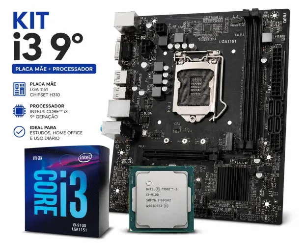 Kit i3 9100f + placa mãe
