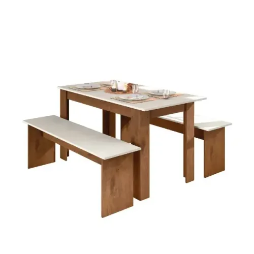 Mesa de jantar com bancos