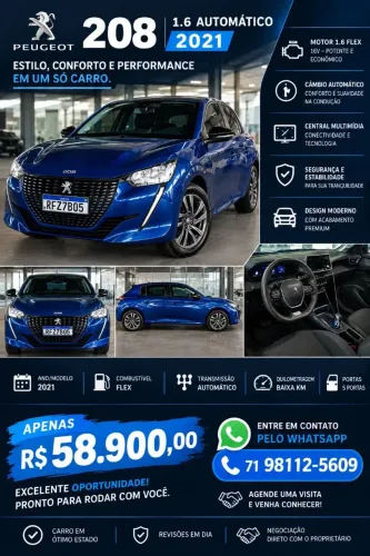 Peugeot 208 Active Pack 1.6 Flex 16V 5P Aut. 2021