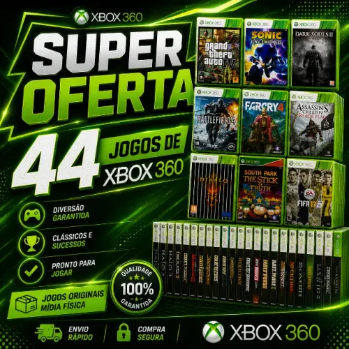 Kit 44 Jogos Xbox 360 Desbloqueado - Em Bom Estado (Usado)