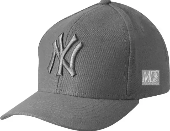 Boné New York Aba Curva. Cor cinza