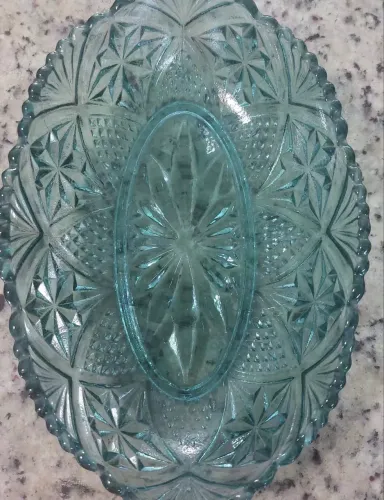 Pirex verde alto relevo 25 cm vidrao