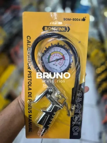 Calibrador manual de pneus com manômetro de precisão 