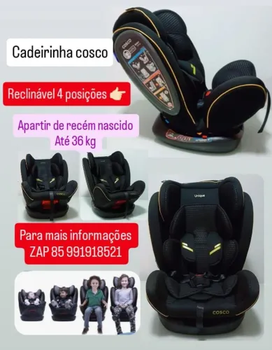 Cadeirinha de Carro até 36 kg reclinável 4 posições