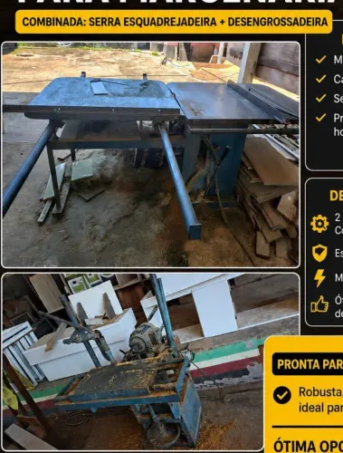 VENDO (serra esquadrejadeira, desengrossadeira, desenpenadeira e tupia de mesa invicta)