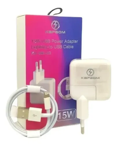 CARREGADOR 12W C/ CABO PARA IPHONE USB X LIGHTNING - KAPBOM