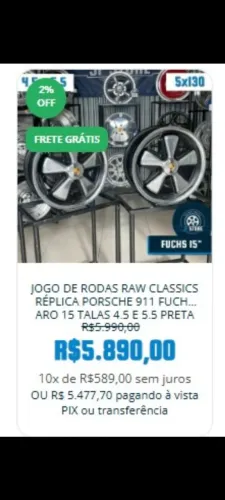 Rodas fuchs RAW aro 15 5x130