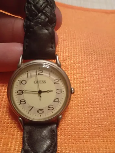 Relógio Guess antigo ano 1996 pulseira em couro trançado item de colecionador