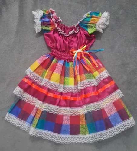 Vestido infantil de festa junina