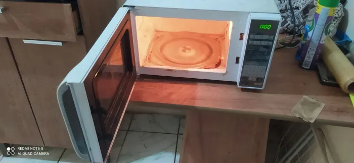 Microondas funcionando