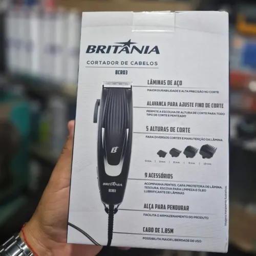 Cortador de Cabelo Britânia 18W com Kit Completo