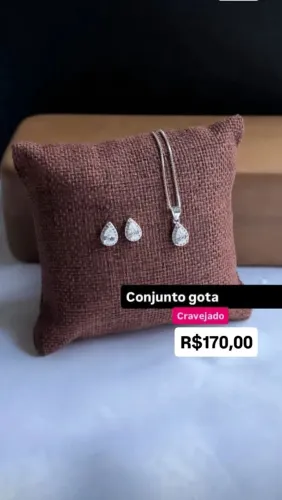 Conjunto Cravejado Prata 925 Diversos Modelos