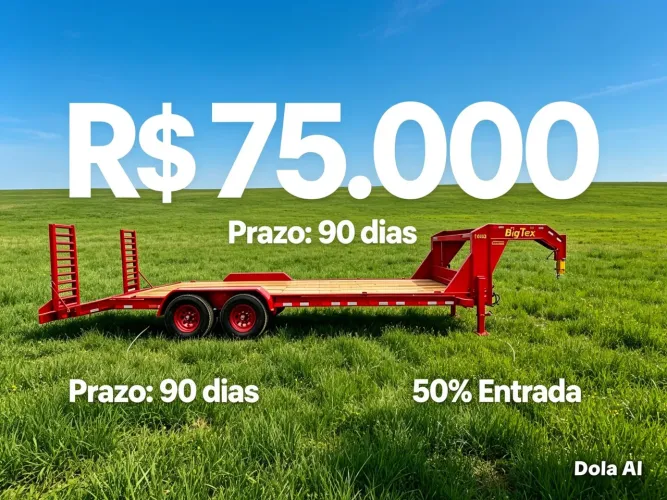 Reboque prancha modelo de emgante quinta roda