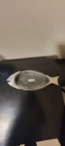 Travessa Vintage de peixe nova ornare acrilico com metal - 34cm